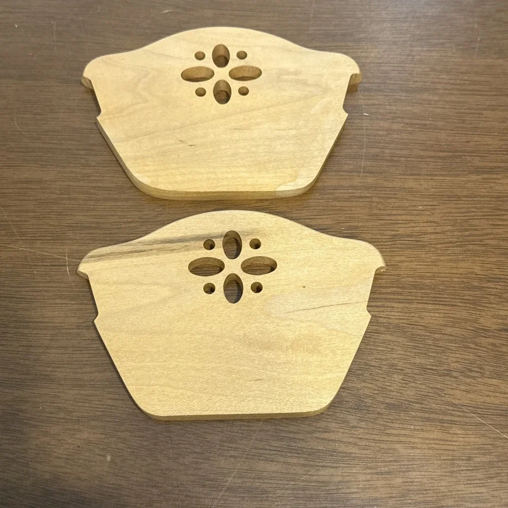 Longaberger Woodcrafts Bread Cracker Basket Wooden Wood Dividers Set of 2